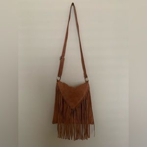 Earthbound Brown Fringe Suede Purse